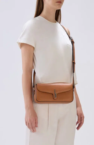 Behno Claudia Pebble Leather Crossbody Bag In Brown