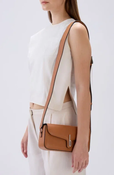 Behno Claudia Pebble Leather Crossbody Bag In Brown