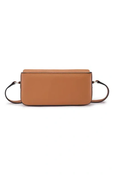 Behno Claudia Pebble Leather Crossbody Bag In Brown