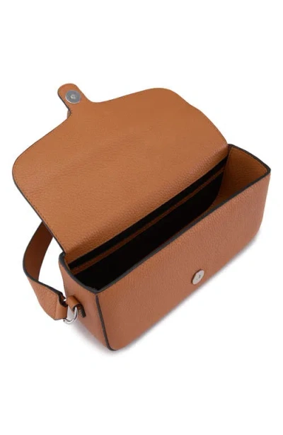 Behno Claudia Pebble Leather Crossbody Bag In Brown