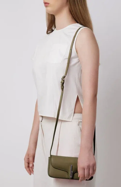 Behno Mini Claudia Pebble Leather Crossbody Bag In Brown