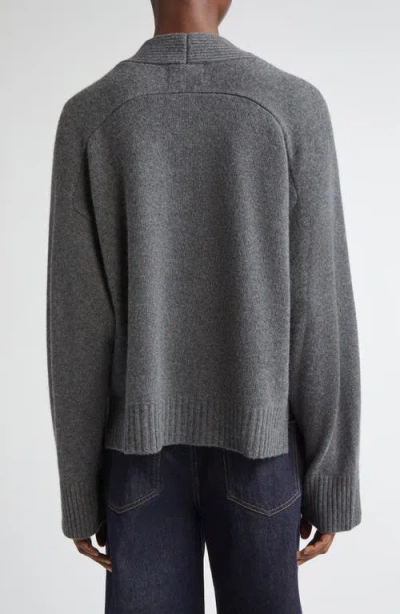 Loulou De Saison Kaia Lds Anthracite Grey Cashmere Cardigan In Gray
