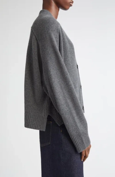 Loulou De Saison Kaia Lds Anthracite Grey Cashmere Cardigan In Gray