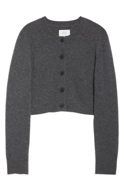 Loulou De Saison Kaia Lds Anthracite Grey Cashmere Cardigan In Gray