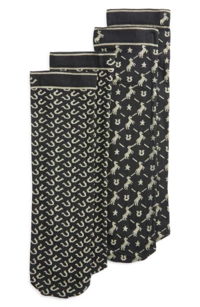 Oroblu 2-pack Assorted Twins Texas Socks In Black