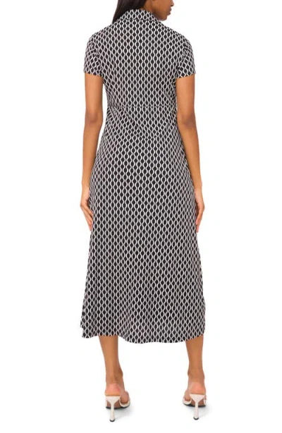 Halogenr Halogen(r) Allover Print Spread Collar A-line Dress In Blue