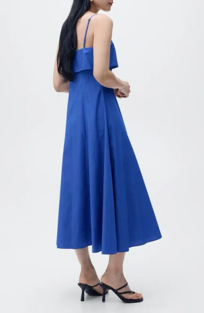 Mango Women's Flared Cotton Dress In Blue