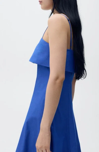 Mango Women's Flared Cotton Dress In Blue