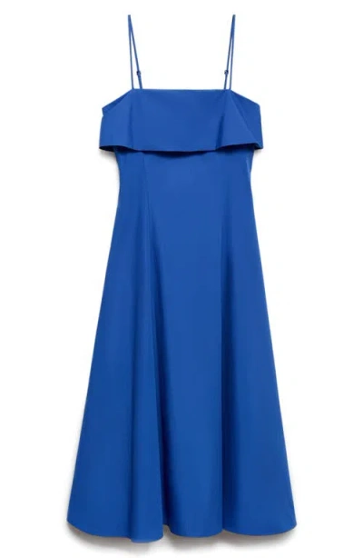 Mango Women's Flared Cotton Dress In Blue