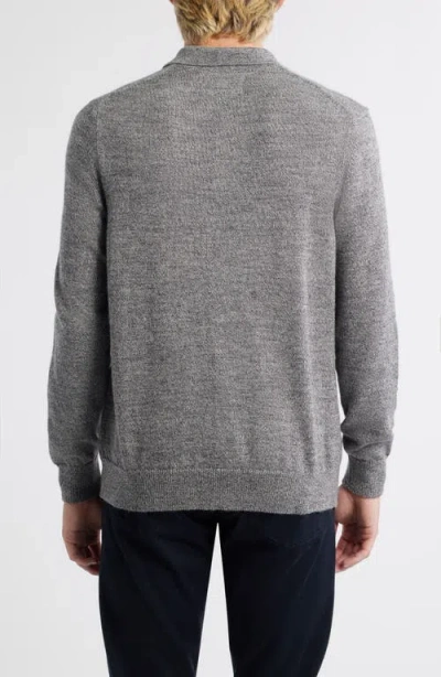 Alex Crane  Anchor Merino Wool Polo Sweater In Gray