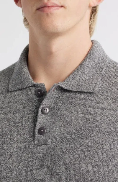 Alex Crane  Anchor Merino Wool Polo Sweater In Gray
