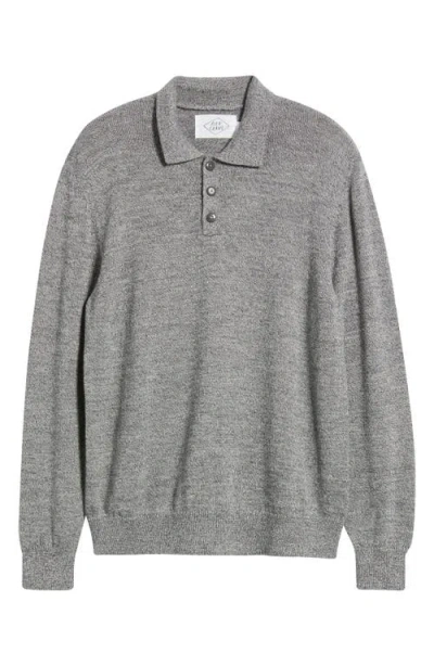 Alex Crane  Anchor Merino Wool Polo Sweater In Gray