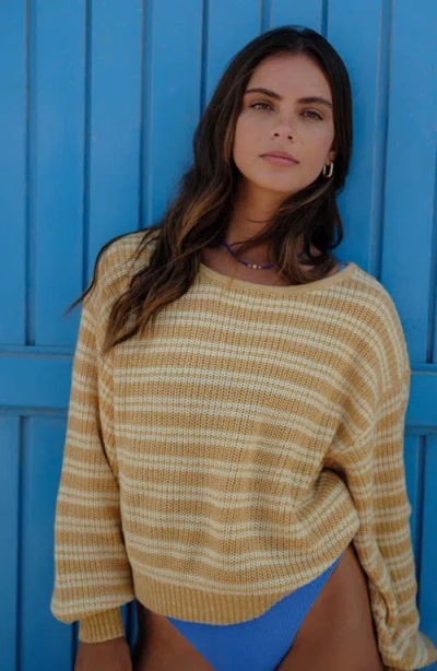 Billabong Light Wave Stripe Oversize Cotton Blend Sweater In Multi