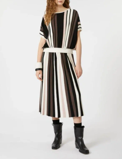 Weekend Max Mara Pleiadi Multicolor Pleated Striped Skirt In Multi