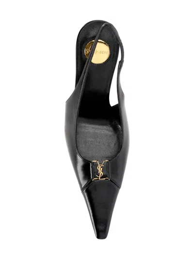 Saint Laurent Women Babylone Breteuil Open Back Pump In Smooth Leather In Black