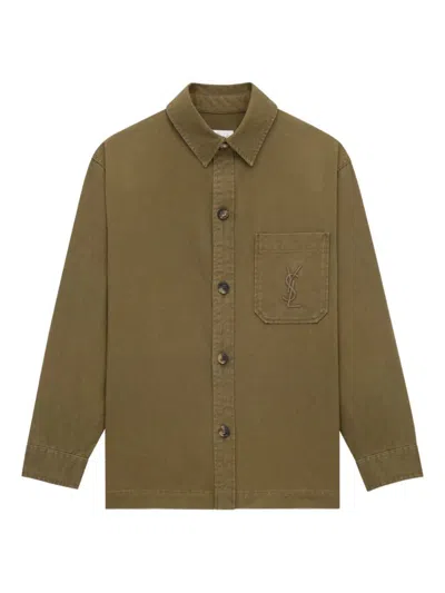 Saint Laurent Overshirt In Green
