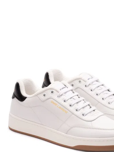 Saint Laurent White Smooth Leather Sl/61 Sneakers In White