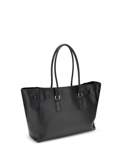 Michael Kors Hamilton Moderne Large Leather Tote Bag In Black