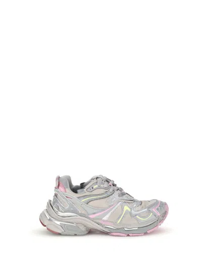 Balenciaga Women Runner 2 Nylon Low-top Sneakers With Leather Inserts In Multi