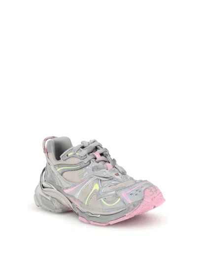Balenciaga Women Runner 2 Nylon Low-top Sneakers With Leather Inserts In Multi