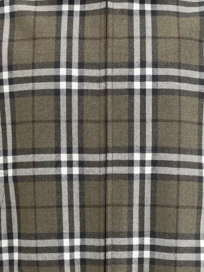 Burberry Men Check Pattern Wool Harrington Jacket In Gray