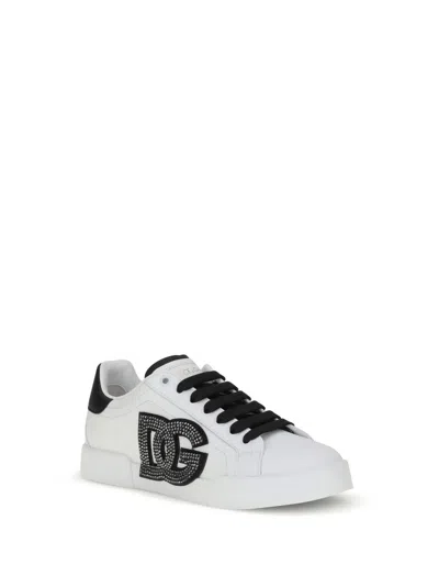 Dolce & Gabbana Portofino Light Strobel Sneakers In White
