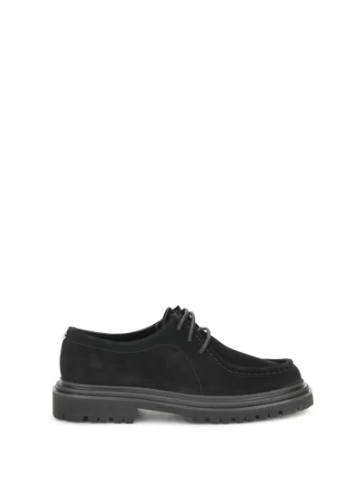 Dolce & Gabbana Polished Derby Shoes In Calf Leather In Black