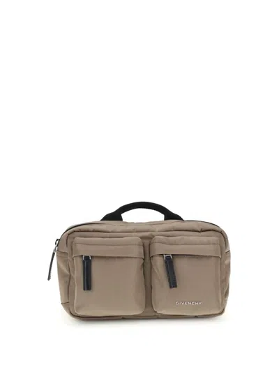 Givenchy Essential U Double-pocket Belt Bag In Brown