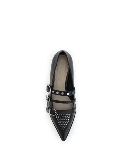 Pinko Studded Ballerinas In Black