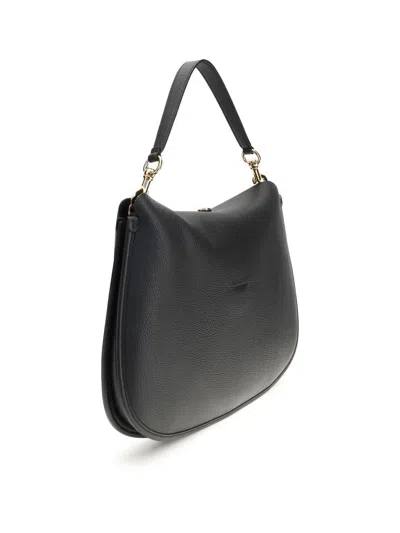 Etro Buckle-fastening Extra-large Leather Shoulder Bag In Black