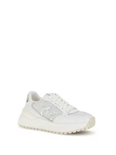 Pinko Love Birds-embellished Platform Sneakers In White