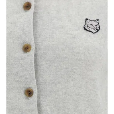 Maison Kitsuné Wool Cardigan In Gray
