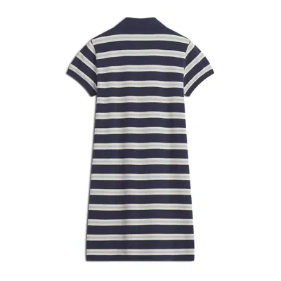 Maison Kitsuné Navy Baby Fox Patch Multi Stripes Polo Minidress In Neutral