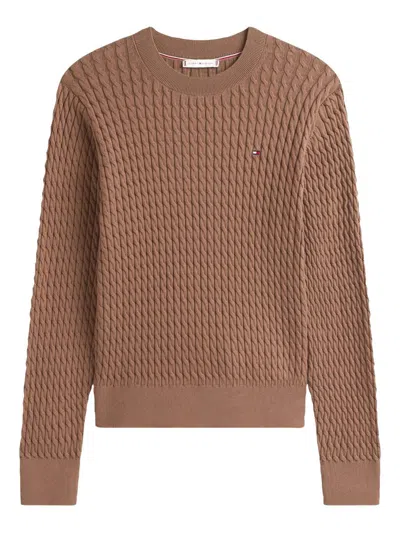 Tommy Hilfiger Chocolate-coloured Knitted Jersey In Brown