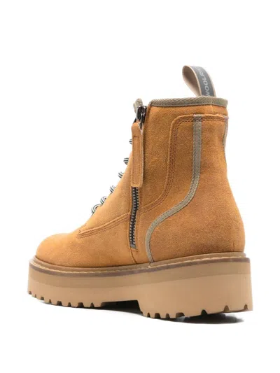 Woolrich Round Toe Lace Up Platform Boots In Brown