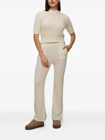 Kujten Flared Cashmere Trousers In Neutral