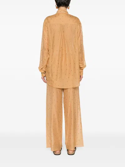 Oseree Button-down Long-sleeved Shirt In Yellow