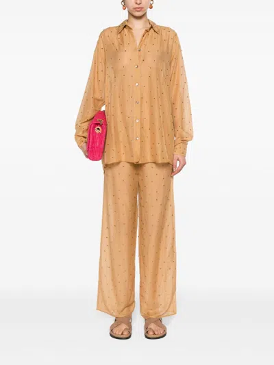 Oseree Button-down Long-sleeved Shirt In Yellow
