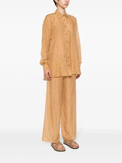 Oseree Button-down Long-sleeved Shirt In Yellow