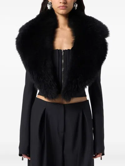 Blumarine Long-sleeved Casual Jacket In Black