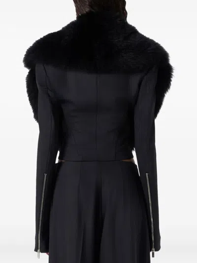 Blumarine Long-sleeved Casual Jacket In Black