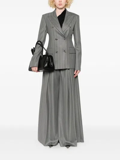 The Andamane Pinstripe Pleated Trousers In Multi