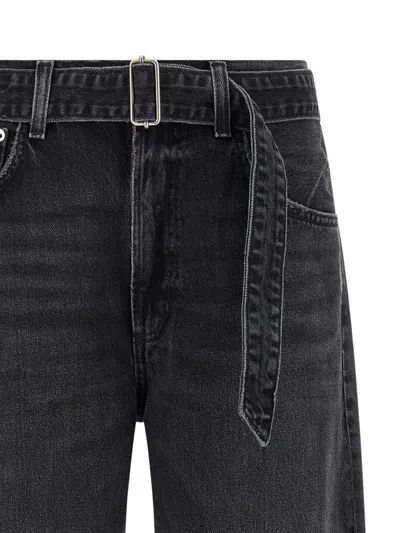 Agolde Tapered Cuffed Jeans Belted Waist In Multi