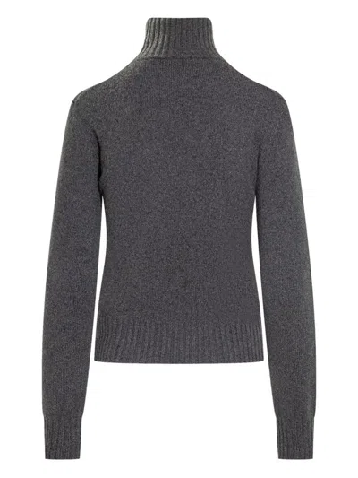Ami Alexandre Mattiussi Fine Knit Cashmere Sweater With Classic Crew Neckline In Gray