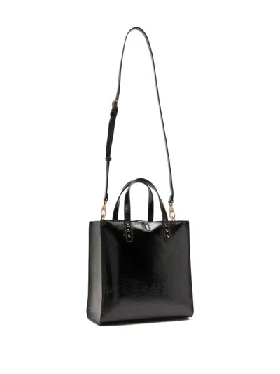 Liu •jo Patent Leather Studded Satchel In Black