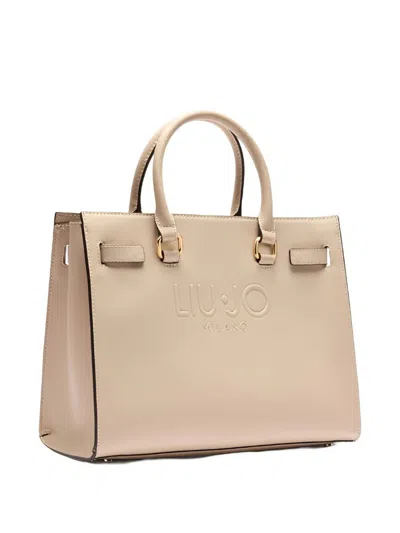 Liu •jo Logo-plaque Satchel In Neutral