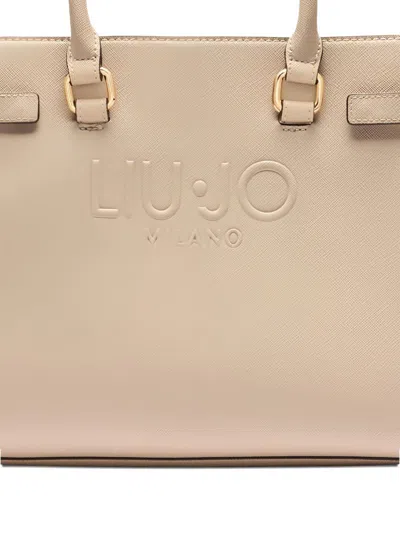 Liu •jo Logo-plaque Satchel In Neutral
