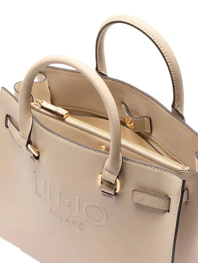 Liu •jo Logo-plaque Satchel In Neutral