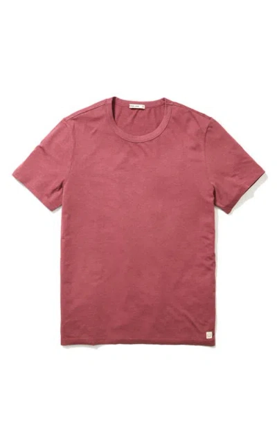 Marine Layer Signature Sea Change Crew Tee Pomegranate In Red