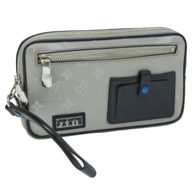 Pre-owned Louis Vuitton Alpha Silver Synthetic Clutch Bag ()